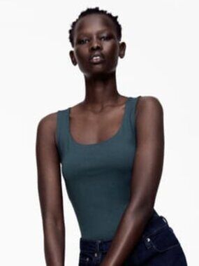 Zara NWT Blue Stretch Tank – Medium, Light Support